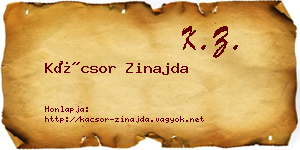 Kácsor Zinajda névjegykártya